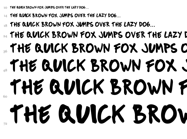 Mucky Sans font waterfall